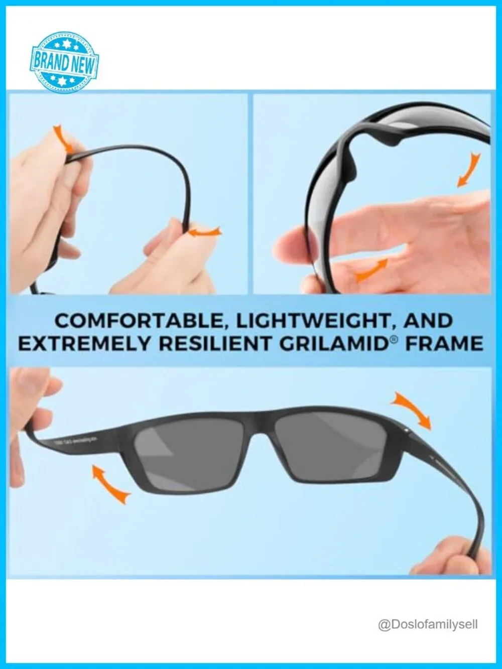 Polarized Wrap Sunglasses UV Protection Grilamid Fishing Driving Cycling